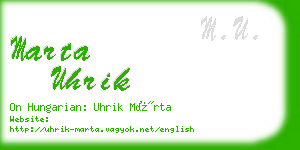 marta uhrik business card